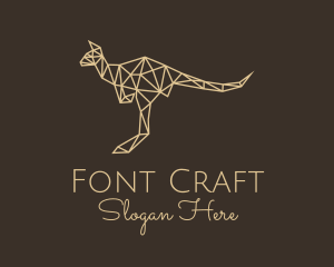 Beige Geometric Kangaroo logo design