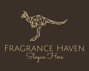 Beige Geometric Kangaroo logo design