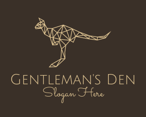 Beige Geometric Kangaroo logo design