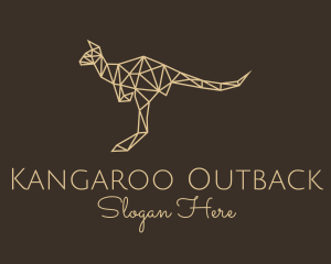 Australian - Beige Geometric Kangaroo logo design