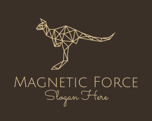 Beige Geometric Kangaroo logo design