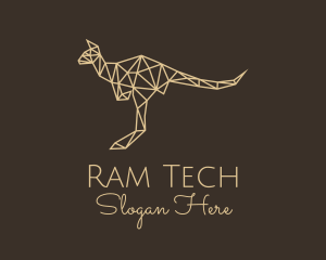 Beige Geometric Kangaroo logo design