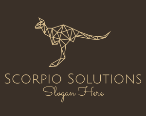 Beige Geometric Kangaroo logo design