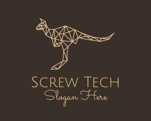 Beige Geometric Kangaroo logo design