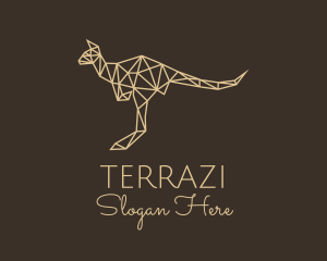 Beige Geometric Kangaroo logo design