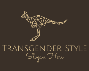 Beige Geometric Kangaroo logo design