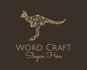 Beige Geometric Kangaroo logo design