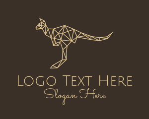 Sleek - Beige Geometric Kangaroo logo design