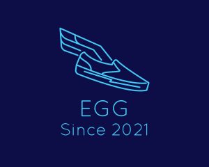 Shoe Cleaning - Winged Slip-On Sneaker logo design