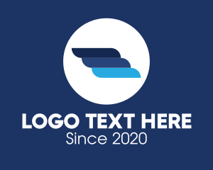 Mover - Blue Abstract Wing logo design
