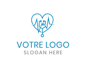 Ecg - Medical Stethoscope Lifeline logo design