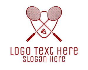 Badminton Player - Badminton Shuttlecock Rackets logo design