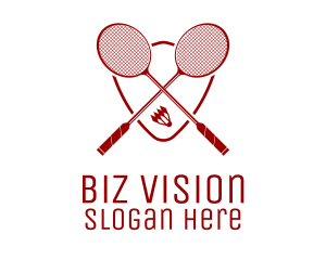 Badminton Shuttlecock Rackets logo design