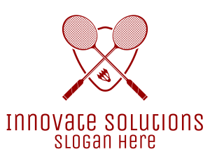 Sports Network - Badminton Shuttlecock Rackets logo design
