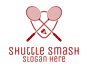 Badminton - Badminton Shuttlecock Rackets logo design