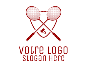 Athletics - Badminton Shuttlecock Rackets logo design