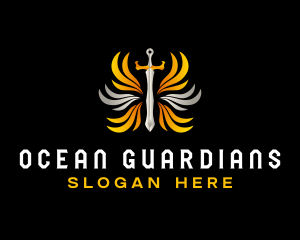 Guardian Wing Sword logo design