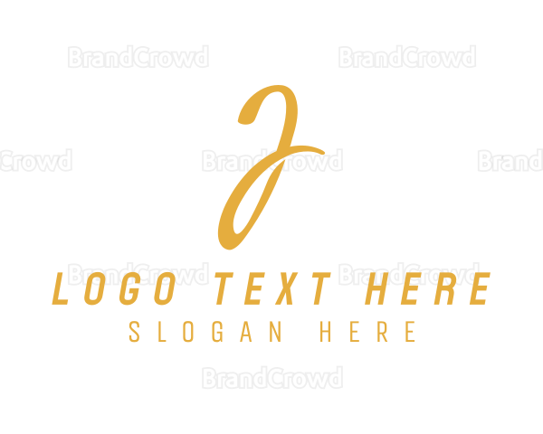 Fashion Gold Letter J Logo