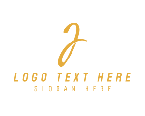 Script - Fashion Gold Letter J logo design