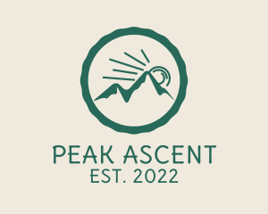 Climb - Mountain Sunrise Summit Badge logo design