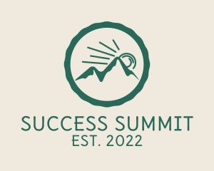 Mountain Sunrise Summit Badge logo design