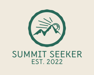 Mountain Sunrise Summit Badge logo design