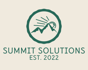 Mountain Sunrise Summit Badge logo design