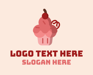 Pink Cherry Cupcake Logo