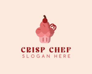 Cherry Cupcake Dessert logo design