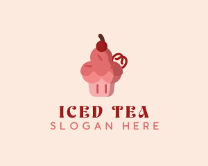 Cherry Cupcake Dessert logo design