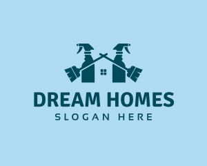 Home Cleaning Broom Spray Logo