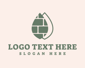 Construction - Leaf Brick Construction logo design