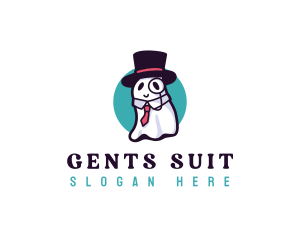 Hat Ghost Gentleman logo design