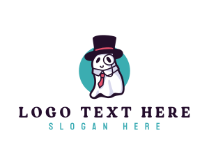 Mascot - Hat Ghost Gentleman logo design
