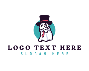 Halloween - Hat Ghost Gentleman logo design