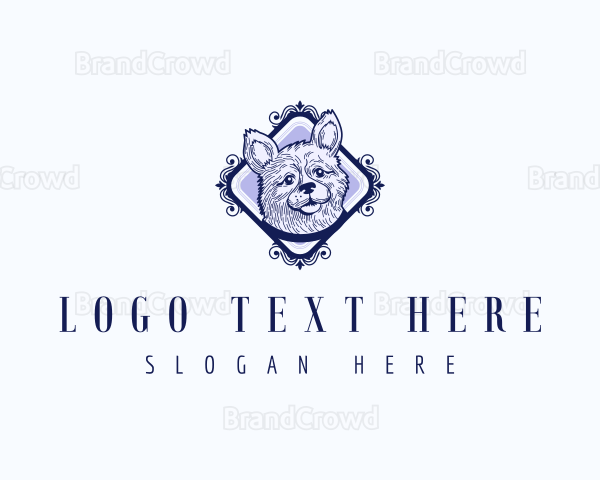 Cute Dog Grooming Logo