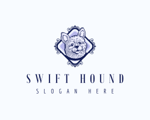 Cute Dog Grooming logo design