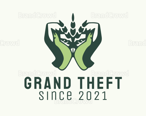 Green Hand Weed Logo