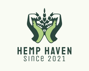 Green Hand Weed  logo design