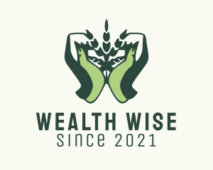 Herbal Medicine - Green Hand Weed logo design