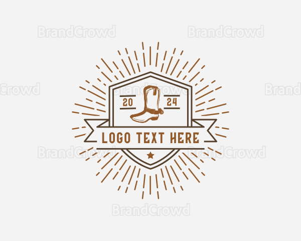 Retro Cowboy Boots Logo