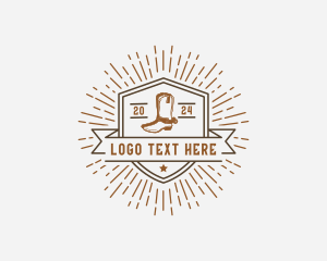 Country Style - Retro Cowboy Boots logo design