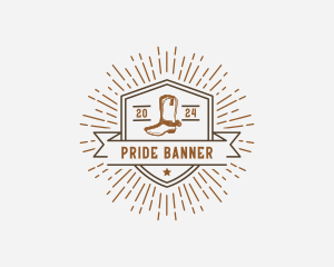 Retro Cowboy Boots logo design