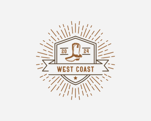 Retro Cowboy Boots logo design