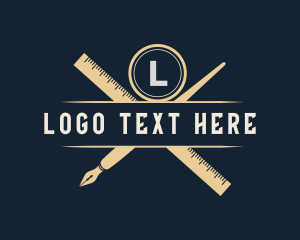 Literature - Calligraphy Pen Ruler logo design