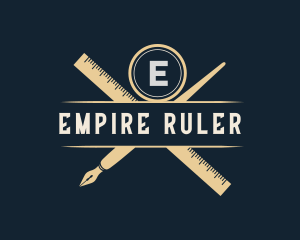Ruler - Calligraphy Pen Ruler logo design