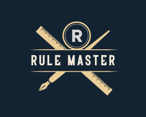 Ruler - Calligraphy Pen Ruler logo design