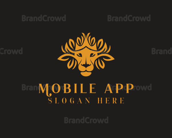 Lion  Leaf Animal Logo