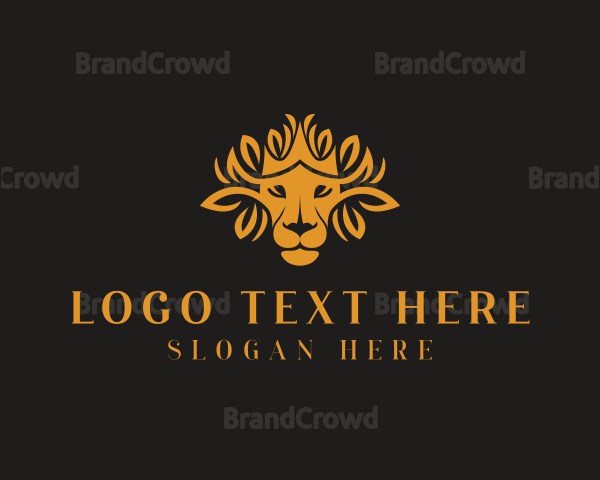 Lion  Leaf Animal Logo