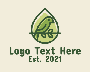 Forest Animal - Wild Bird Droplet logo design